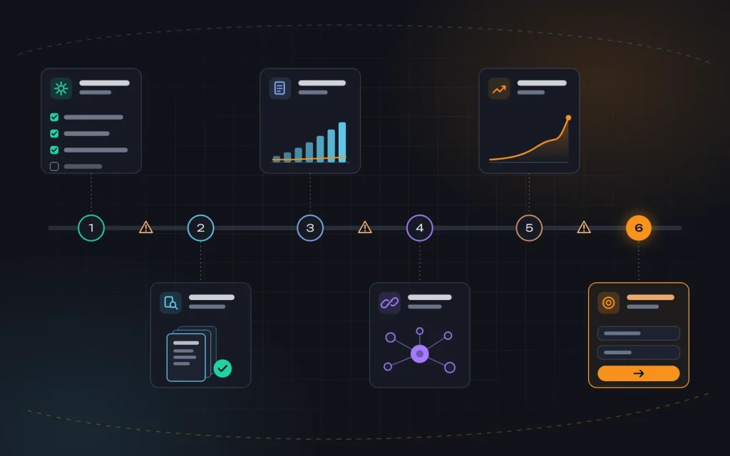 Six-month SEO roadmap: foundation, indexing, content, links, growth and leads